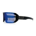 thumbnail image 6 of Locs Color Mirror Oversized Wrap Around Gangster Plastic Biker Sunglasses [Blue Mirror], 6 of 7