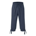 thumbnail image 1 of Mens Leisure Solid Color And Five Point Pocket Button Zipper Lace Up Shorts Pants, 1 of 2