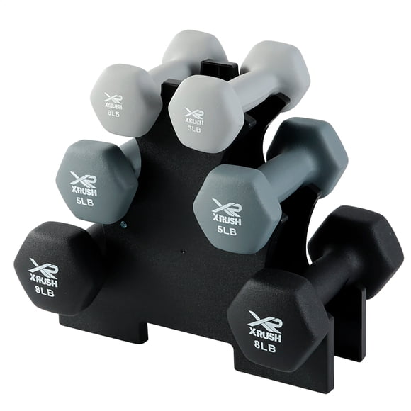 Set de 6 Mancuernas X-Rush Nysa con Soporte 3-5-8 lb