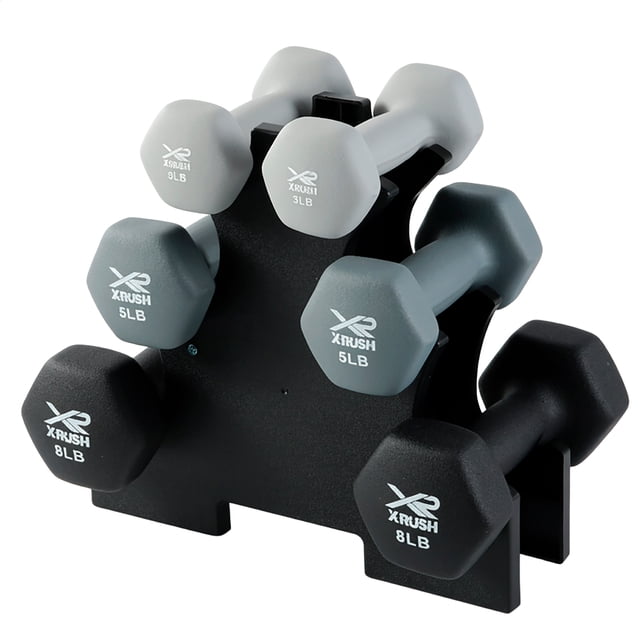 Set de 6 Mancuernas X-Rush Nysa con Soporte 3-5-8 lb