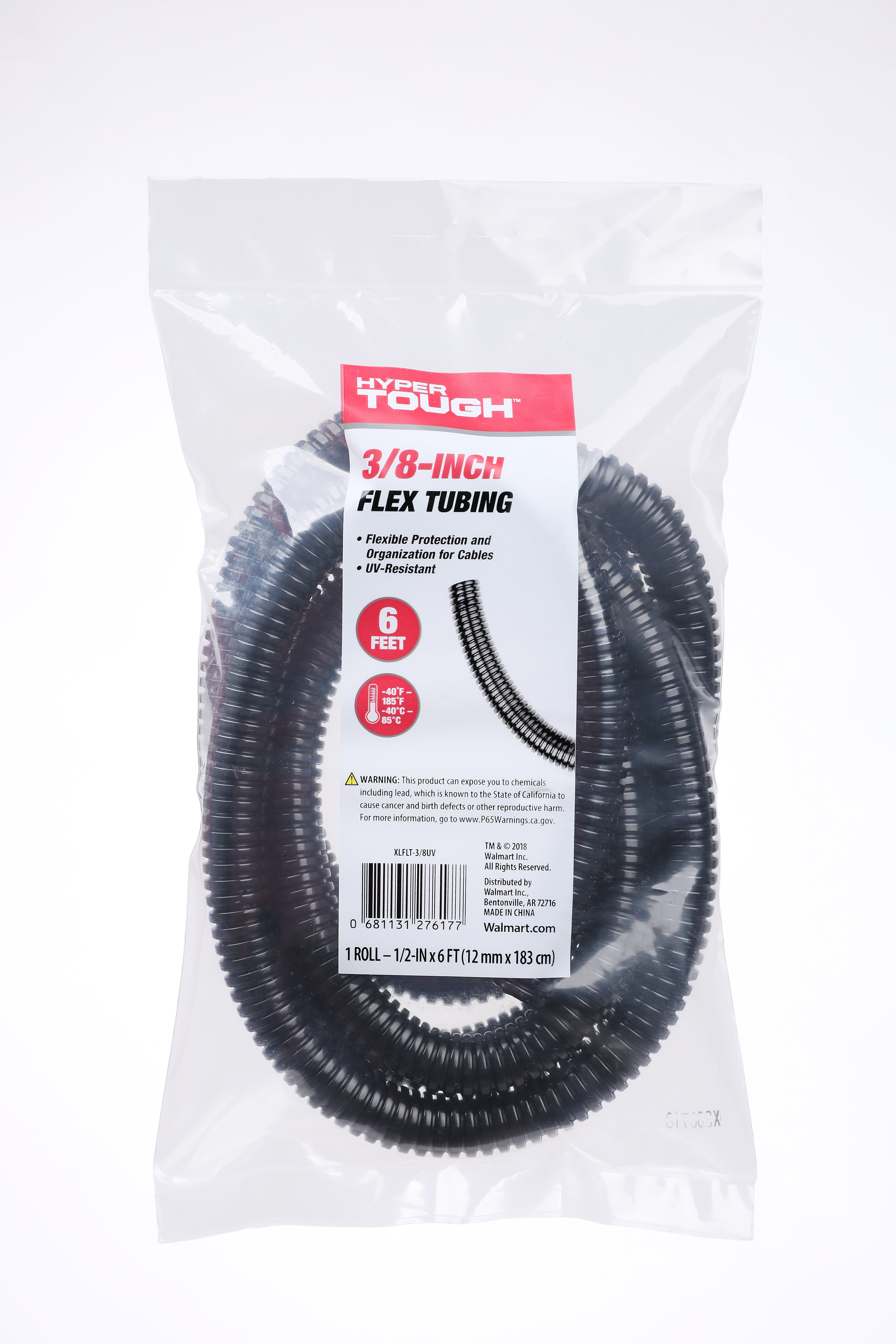 Hyper Tough 3/8 inch x 6 ft UV Resistant Black Flex Tubing