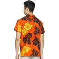 thumbnail image 2 of Stylore Hawaiian Shirt for Men Short-Sleeve Button-Down Shadow Hibiscus Orange Black 3XL, 2 of 6