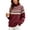 Red, variant on Women's Fair Isle Sweater Mock Neck Long Sleeve Loose Fit Casual Pullover Top