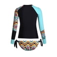 thumbnail image 4 of Women's Long Sleeve Sun Protection Rashguard Swimwear Athletic Tankini, 4 of 5