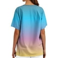 thumbnail image 6 of Womens Gradient Color Vneck Scrub Tops Short Sleeve Work Scrubs Summer Fall Shirts 2026 Trendy, #03 Light Blue, XXL, 6 of 6