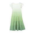 thumbnail image 4 of lcziwo Girls Summer Dresses Flutter Sleeve Flowy A-Line Tiered Midi Dress Gradient Print Casual Sundress Green 8 Years, 4 of 6