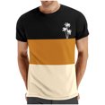 thumbnail image 1 of Mens Casual Pantalones Cortos Cuello Redondo Patchwork Impresión Suéter Blusa de Fitness, Camisetas para Hombre, 1 of 4