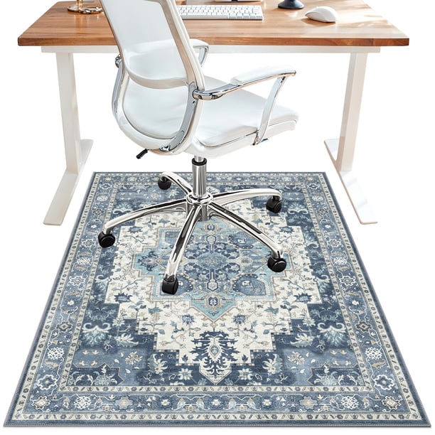 Tapete para Silla de Oficina BESBLEE 91x122 cm Vinilo Antideslizante Azul Marino