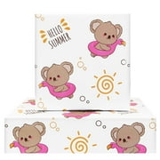4 Sheets Hello PresNok Summer Wrapping Paper,Koalas and Flamingos Circle Gift Wrapping Paper 28*20 Inches Gift Wrap Paper for Birthday Anniversary Summer Beach Pool Party Kids Gift Wrap Supplies