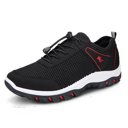 Men Outdoor Sneakers Breathable Hiking Shoes Mesh Running (Best Light Hiking Shoes 2019)