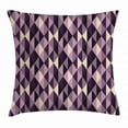 thumbnail image 1 of Geometric Throw Pillow Cushion Cover, Abstract Stylized Triangles with Dark and Pale Color Shades, Decorative Square Accent Pillow Case, 18 X 18 Inches, Ivory Dark Purple Lilac Plum, by Ambesonne, 1 of 2