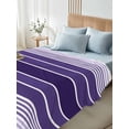 thumbnail image 4 of Purple Ombre Stripe King Size Flat Sheet, Wrinkleproof & Fadeproof Cooling Flat Bed Sheet Only, Farmhouse Striped Gradient Breathable Soft Bedding Top Sheets 105 x 98 Inches, 4 of 8