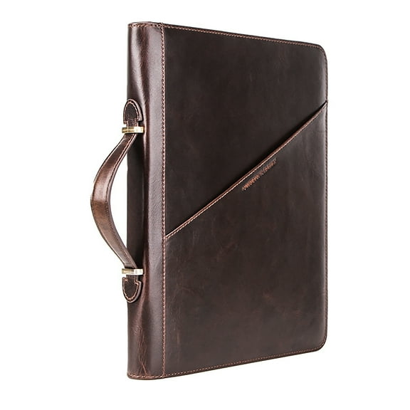 Bigcan Leather Portfolio Case for 12.9” iPad Pro – Multi-Functional Organizer with A4 Document Slot, Card Holders & Secure Zipper Closure