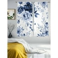thumbnail image 2 of Blue Floral Art Sheer Curtains for Living Room Bedroom Watercolor Botanical Spring Flowers Sheer Curtains 72 Inch Long 2 Panels Set Light Filtering Curtain Window Treatments Drapes for Dining Room, 2 of 6