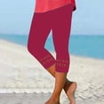 thumbnail image 2 of Audhol Stretch Capris for Women, Womens for Summer Cropped Pants Hollow Out Leggings Stretchy Yoga Workout Compression Pants Capri Leggings Hot Pink XL, 2 of 6