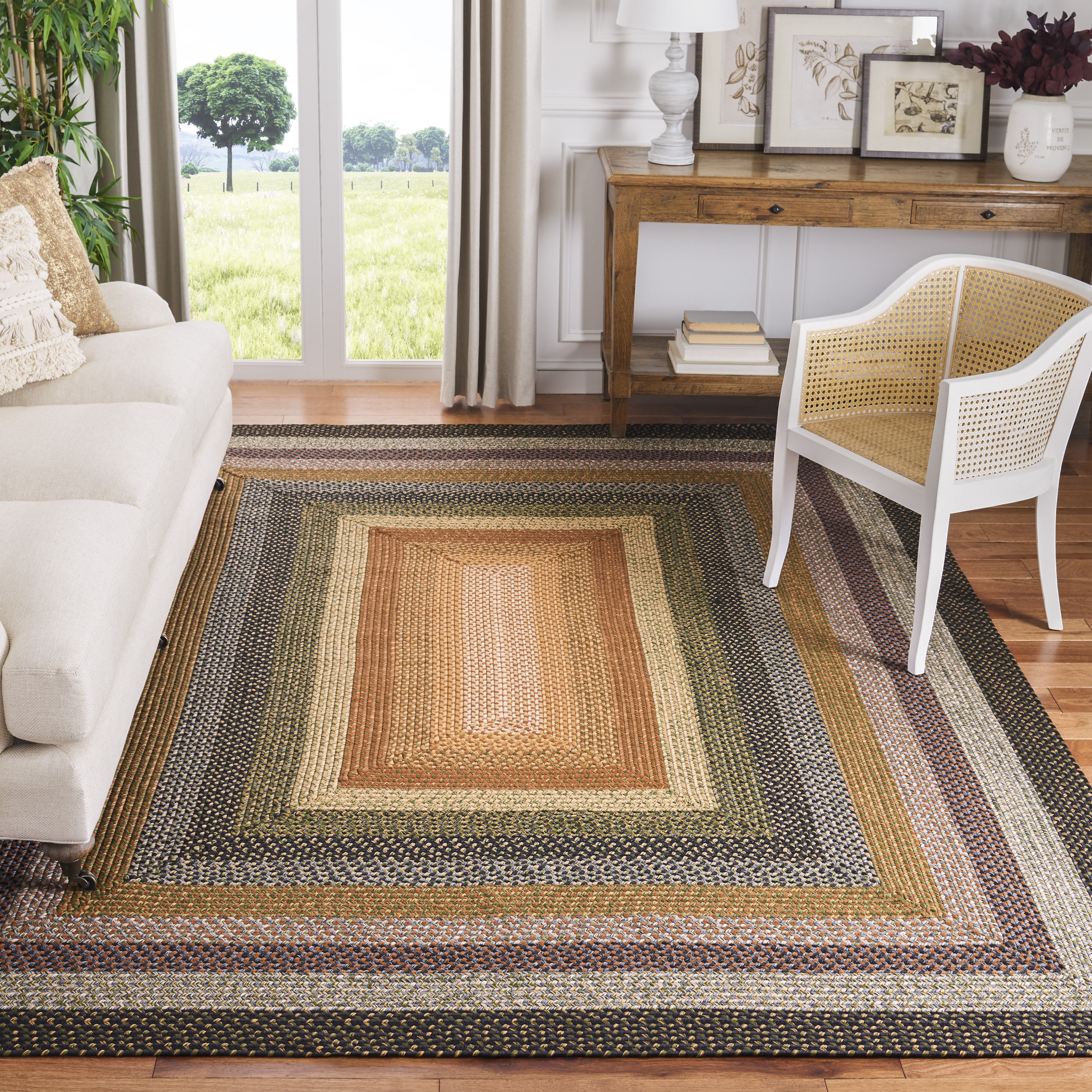 Safavieh Braided Ellen Bordered Machine Washable Reversible Area Rug, Multi, 8' x 10'