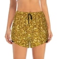 thumbnail image 3 of Uemuo Gold Glitter Pattern Women's Athletic Shorts High Waisted Running Shorts with Liner Pockets Gym Elastic Workout Shorts-Medium, 3 of 9