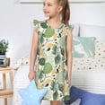 thumbnail image 4 of Fotbe Hawaiian Style Vestido de Dormir para Niñas de 3 a 10 Años, Mangas Cortas, Estilo Princesa, Pijama Camisón con Mangas Voladas-Medium, 4 of 6
