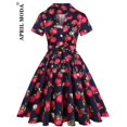 thumbnail image 1 of 2024 Robe Vintage d'Été pour Femmes à Imprimé Perroquet et Oiseau, Décontractée, Verte, Rétro, Pin-Up, Pin-Up, Robe de Fête Rockabilly Années 50 60, Robe Soleil Évasée, 1 of 7