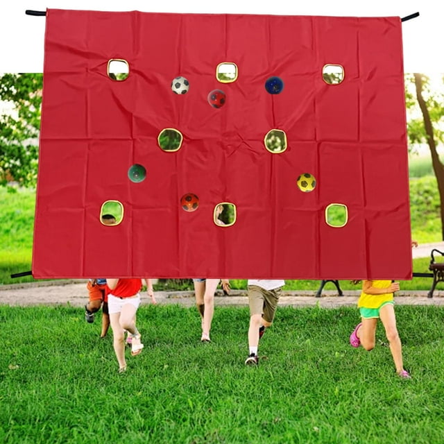 BELOVING Bâche de Trou Formation Sensorielle Maternelle Jouet Activités Extérieures pour Enfants Rouge