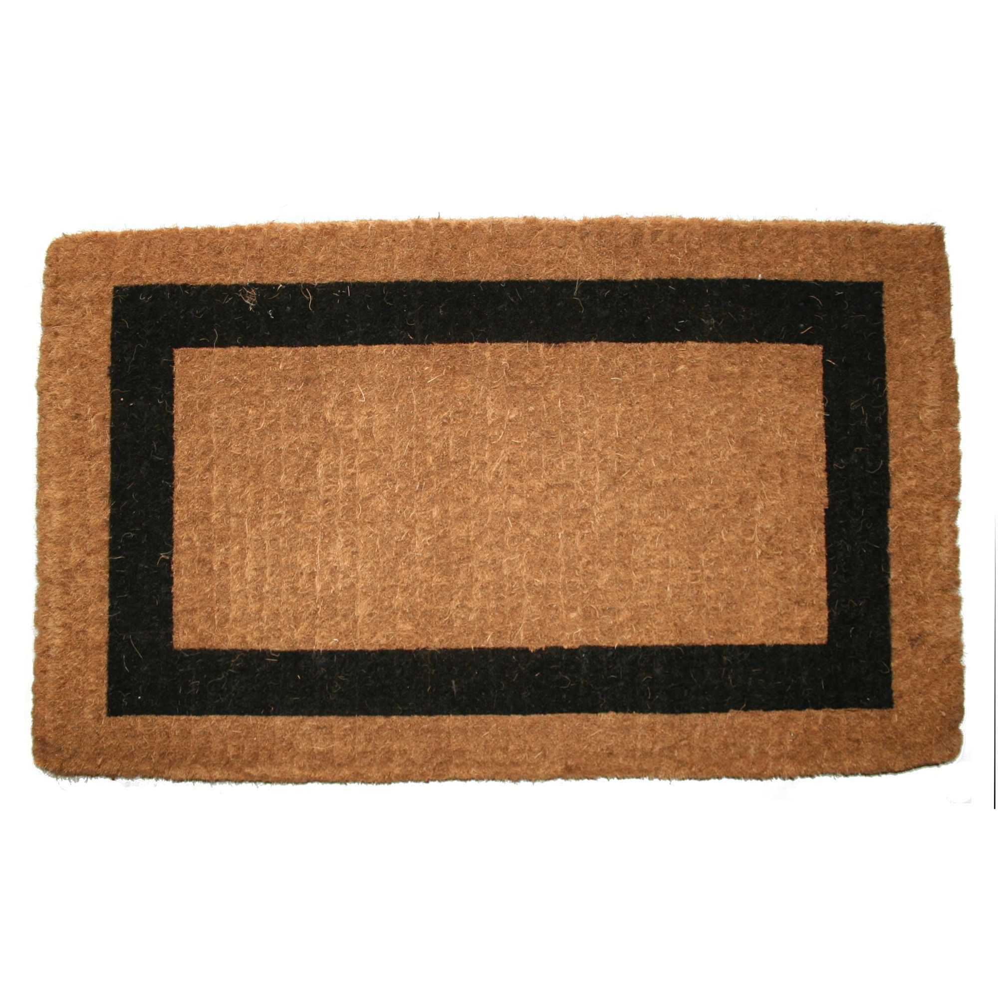 Imports Decor Inc Brown and Black Rectangular Handwoven Coir Doormat