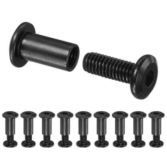 Uxcell 10-Pack Hex Drive Socket Cap Bolt, M6 x 16mm Carbon Steel Furniture Connector Bolts