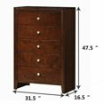 thumbnail image 2 of Costway 5 Tiroirs Commode Armoire Organisateur Rangement Mobilier de Bureau à Domicile Brun, 2 of 4
