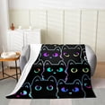 thumbnail image 2 of Cats Blanket 40"x50" Cute Cat Plush Throw Blanket, for Kids Boys Girls Decor Kawaii Animals Flannel Fleece Blanket Microfiber Cute Kitten Theme Bedroom, 2 of 6