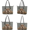 thumbnail image 2 of Kuiaobaty Highland Cow Print Tote Purse for Women, Sunflower Print Leather Shoulder Handbag with Adjustable Strap, Waterproof Satchel Purse with Wallet for Travel, Grey, 2 of 4