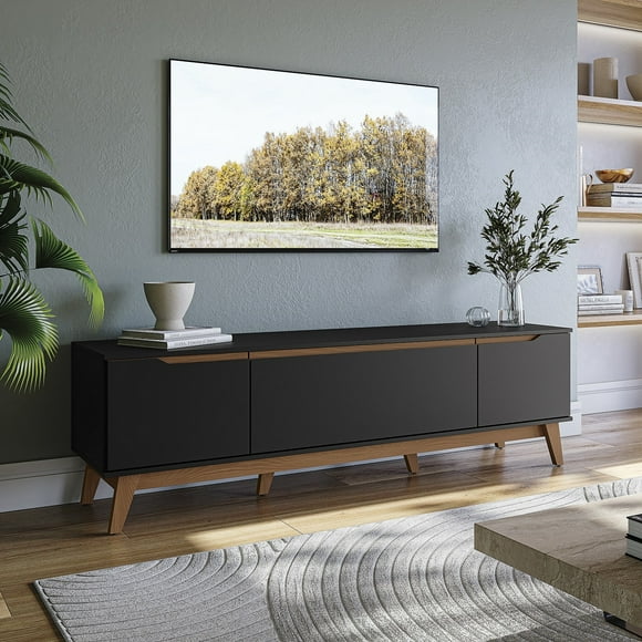 Mueble TV 75" Kappesberg 180cm con 3 Puertas Negro