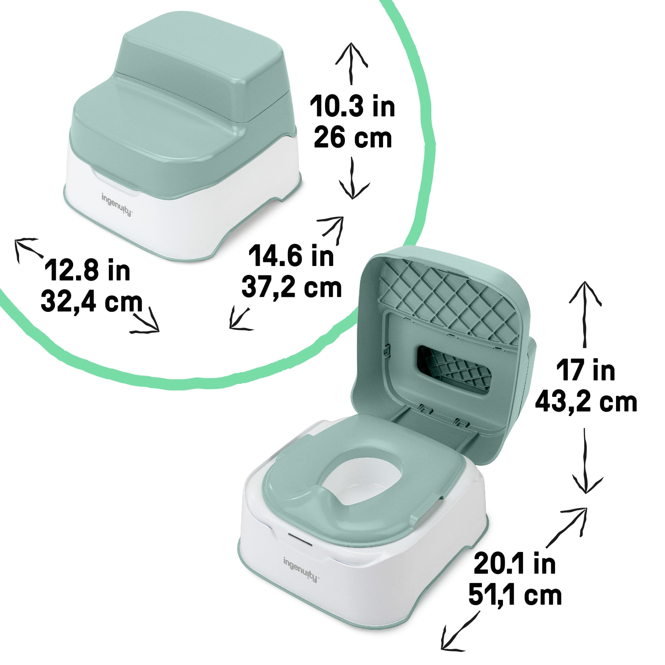 Ingenuity Prepare to Potty 3-in-1 System - for toddlers ages 18 months+