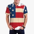 thumbnail image 1 of Balery American Flag Map Camisa Polo de Hombre con Estampado, de Manga Corta y Tejido Medio, Camisa Tipo Golf Polo-4X-Large, 1 of 6