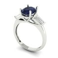 thumbnail image 2 of 2.5 ct Oval Cut Simulated Blue Sapphire Three-Stone Engagement Ring for Women in 18K White Gold, 2 of 5