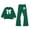 j101-Dark Green, variant on LIIPEE Girls Casual Outfits 2 Piece Bowknot Print Long Sleeve Sweatshirts Flared Pants Kids Autumn Cute Comfortable Everyday Outfit Sets,9-10 Years
