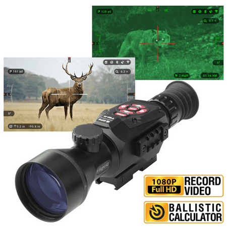 ATN X-Sight II HD 5-20 Smart Day/Night Rifle Scope w/1080p Video, Ballistic Calculator, Rangefinder, WiFi, E-Compass, GPS, Barometer, IOS & Android (Best Light Gathering Rifle Scope)