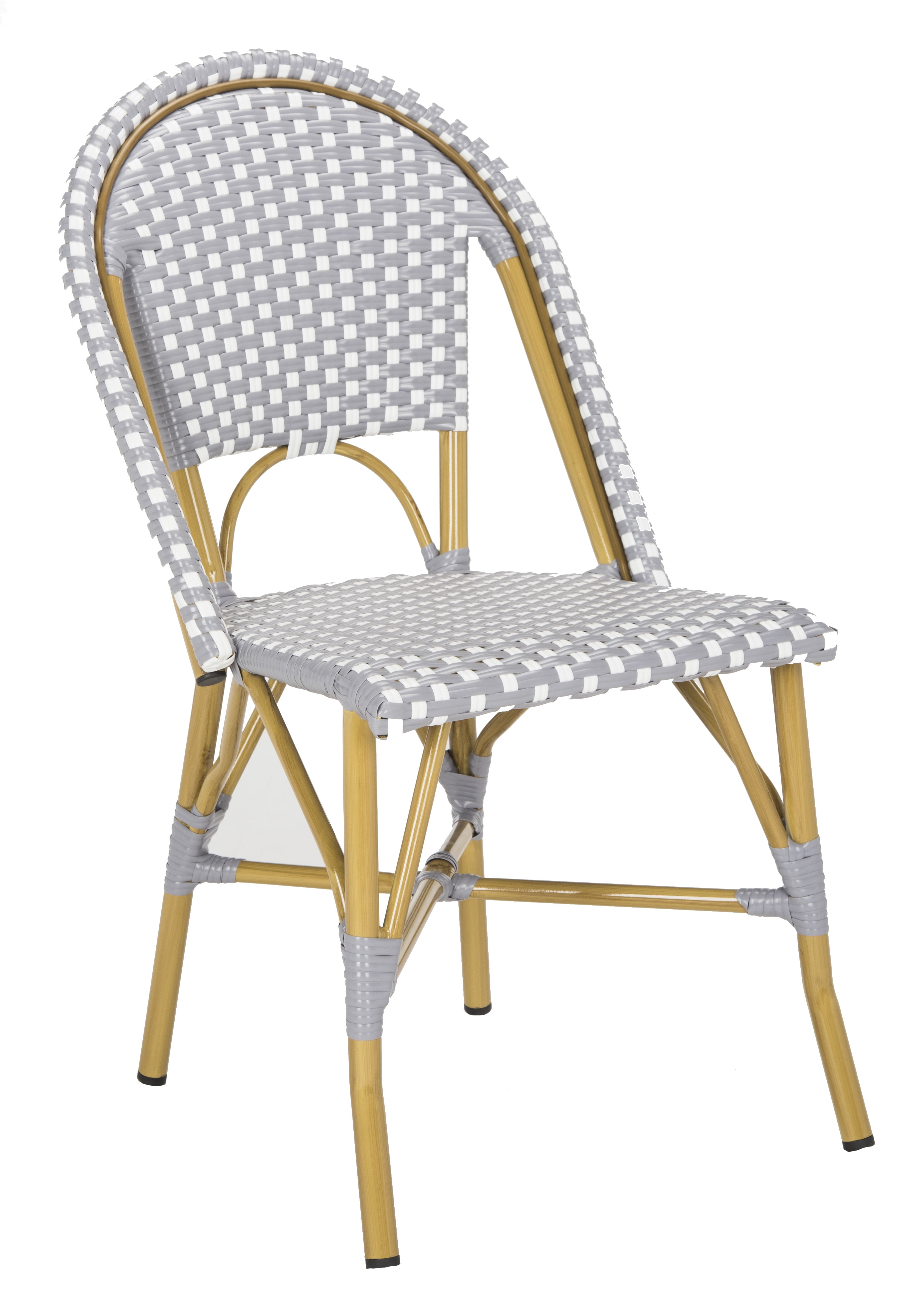 Safavieh Salcha Outdoor French Bistro Side Chair, Set of 2-Grey/White