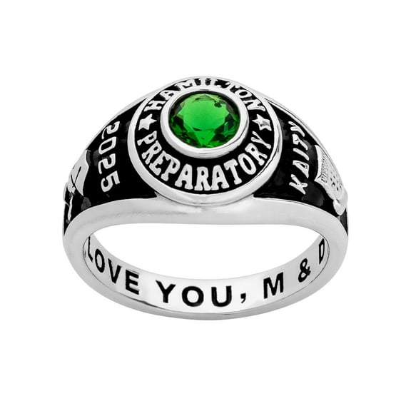 Order Now for 2025 Graduation, Freestyle Women's Round Birthstone Class Ring, Personalized, High School or College