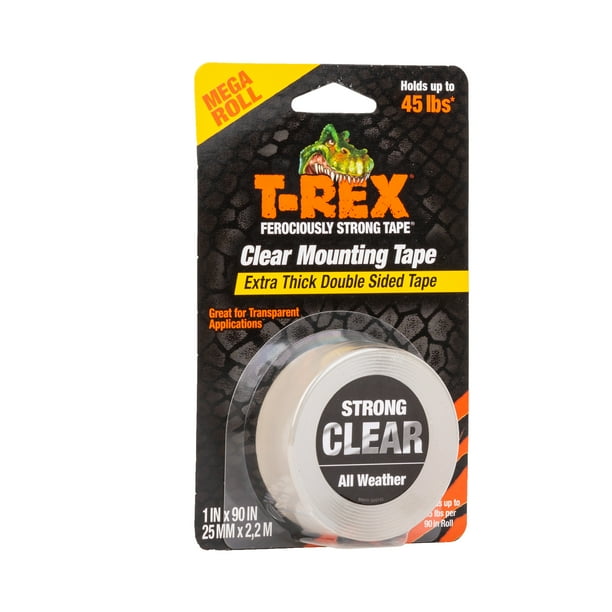 TRex Ferociously Strong and Clear 1" x 90" Adhesive Mounting Tape