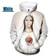 thumbnail image 3 of Sudadera con capucha gráfica de Virgen María ama a todos para hombre, sudaderas informales de gran tamaño personalizadas con estampado 3D, sudaderas para hombres, 3 of 5