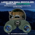thumbnail image 6 of 10x25 Compact Binoculars for Adults and Kids, Large View Waterproof Small Binoculars with Low Light Vision BAK4 Prism FMC Lens for Cruise Ship Bird Watching Travel Hunting, Military Green, 6 of 9