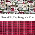 thumbnail image 5 of Southshore Fine Living, Inc. Full/Queen Size Christmas Comforter Set with 2 Pillow Shams, Reversible Red Christmas Bedding Set with 2 Patterns, Queen/Full Comforter - Red Plaid Cabin Print, 5 of 17