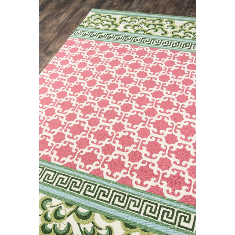 2 Pack Madcap Cottage Baileys Beach Club Area, Indoor Outdoor Rug, 2' X 3',  Pink