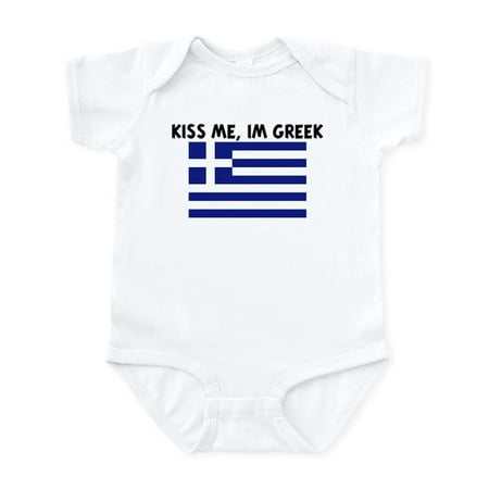 

CafePress - KISS ME IM GREEK Infant Bodysuit - Baby Light Bodysuit Size Newborn - 24 Months