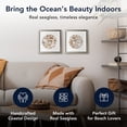 thumbnail image 4 of American Art Decor Ivory and Beige Seashell Mosaic Framed Wall Art - 11.75" x 11.75", Set of 2, 4 of 9