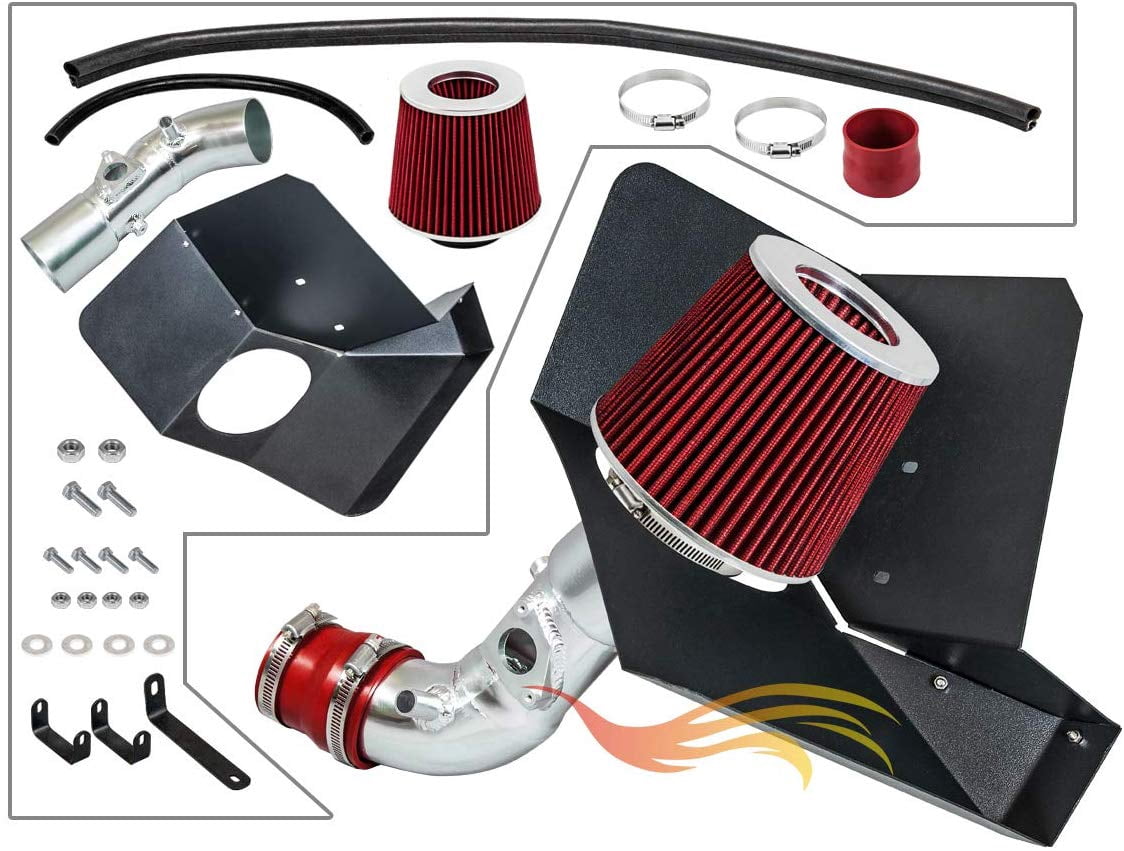 RTUNES RACING - RED - COLD AIR INTAKE w/HEAT SHIELD KIT Compatible For