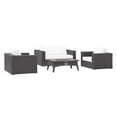 thumbnail image 2 of Modway Convene 4 Piece Set Outdoor Patio with Fire Pit in Espresso White, 2 of 10