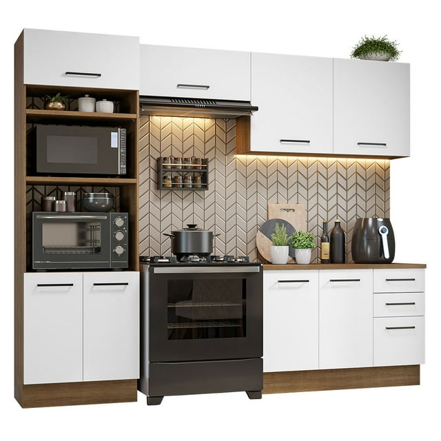 Cocina Integral 270cm Marrón/Blanco Agata Madesa 07