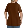 thumbnail image 3 of Annhoo Plus Size Tops for Women V Neck Solid Color Short Sleeve Shirts Summer Trendy Casual Comfy Travel Blouses, 3 of 6