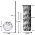 thumbnail image 5 of 20oz Gray Highland Cow Bird Pattern Skinny Tumblers Stainless Steel Tumbler with Lid and Straw,Vacuum Insulated Double Wall Travel Tumbler Cups with Cleaning Brush for Coffee,Tea, 5 of 6