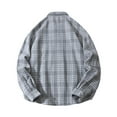 thumbnail image 3 of Flannel Shirt For Men Long Sleeve Fashion Casual Regular Fit Collar Plaid Shirt Comfortable Lightweight Fall Button Classic Basic Tops With Pocket Grey M, 3 of 8